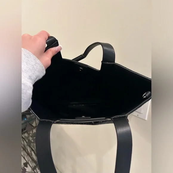 Calvin Klein Black Croc-Patterned Tote - Picture 2 of 4